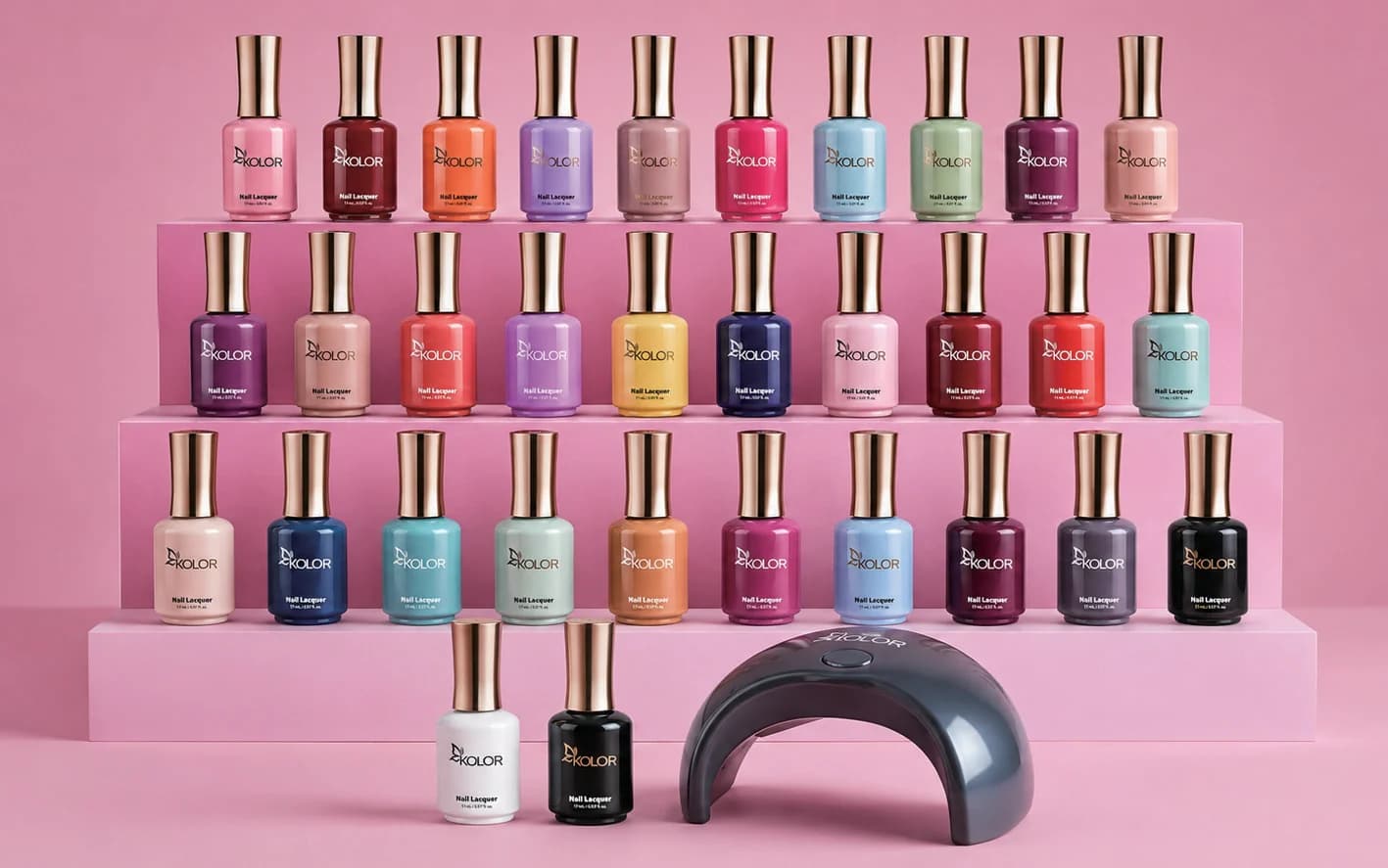 The Kolor gel collection with a UV/LED lamp